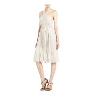 BCBGMAXAZRIA Light Stone Eloise Pleated Dress